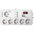 Сетевой фильтр DEFENDER DFS801, 6 розеток, белый, 2м. 